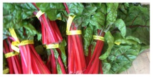 red chard bunched