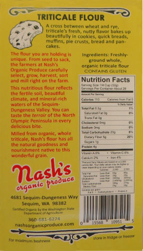 Back label with UPC code and nutrition info